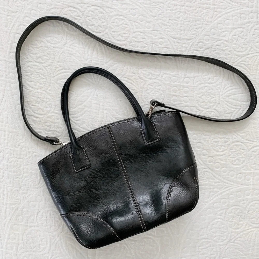 Vintage Fossil Y2K Sedona Leather Satchel Bag Handbag‎ Crossbody, Black